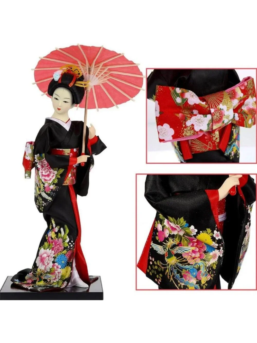 12-Inch Japanese Geisha Kimono Doll - Collectible Asian Figurine & Gift